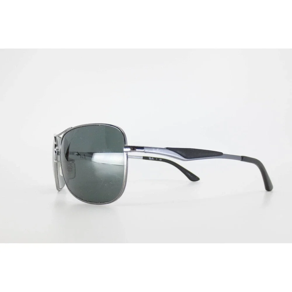 Ray-Ban RB 3515 004/71 Gunmetal Square Aviator Sunglasses 61mm Dark Green Lenses